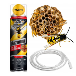 Starkes Spray gegen Wespen und Hornissen – Insektenspray für Nester BAZOOKA 750 ml